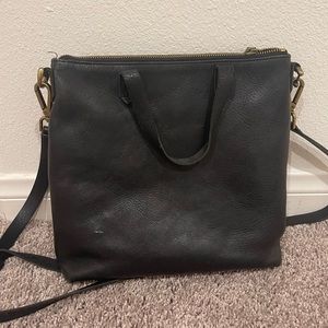 Madewell The Zip-Top Transport Crossbody in black